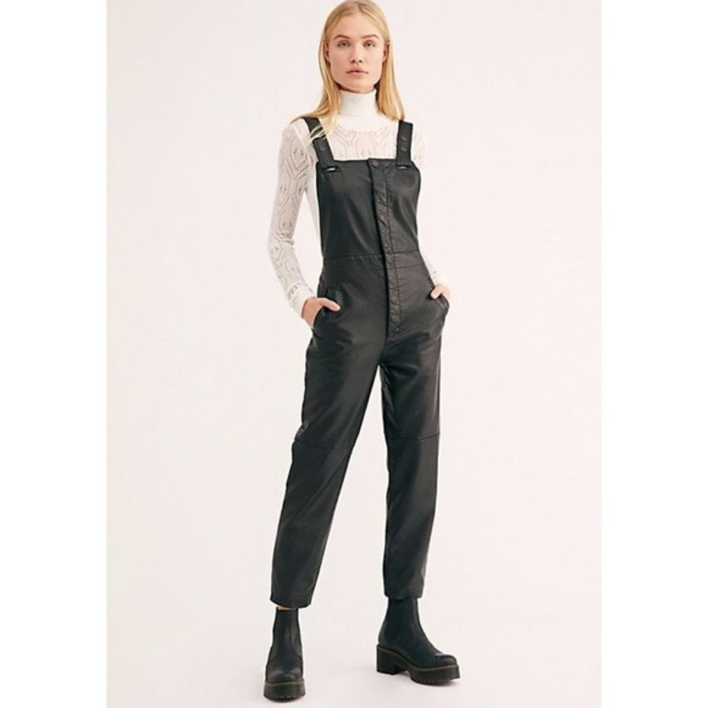 NWOT Free People leather overalls
